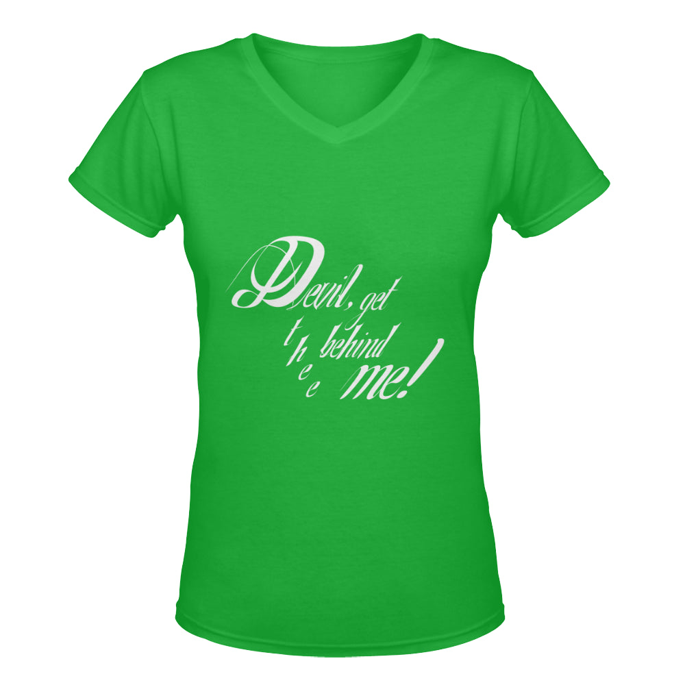 Devil get thee behind me ! classic women's v-neck tshirt