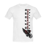 White Oxford Blackhawks Upright Logo unisex T-shirt