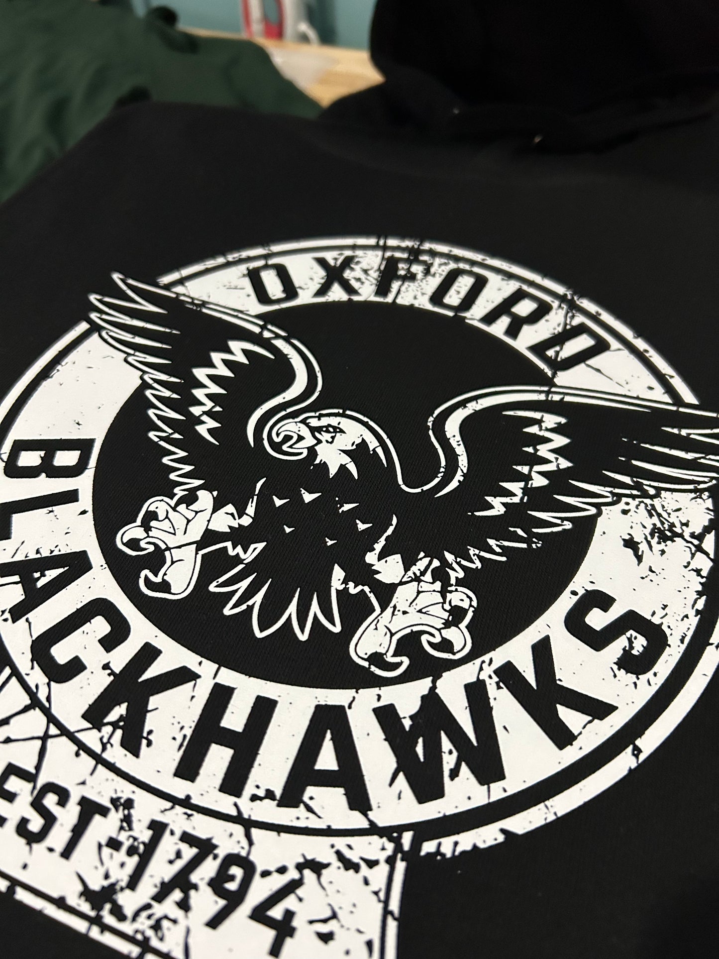 Vintage Oxford Blackhawks logo hoodie