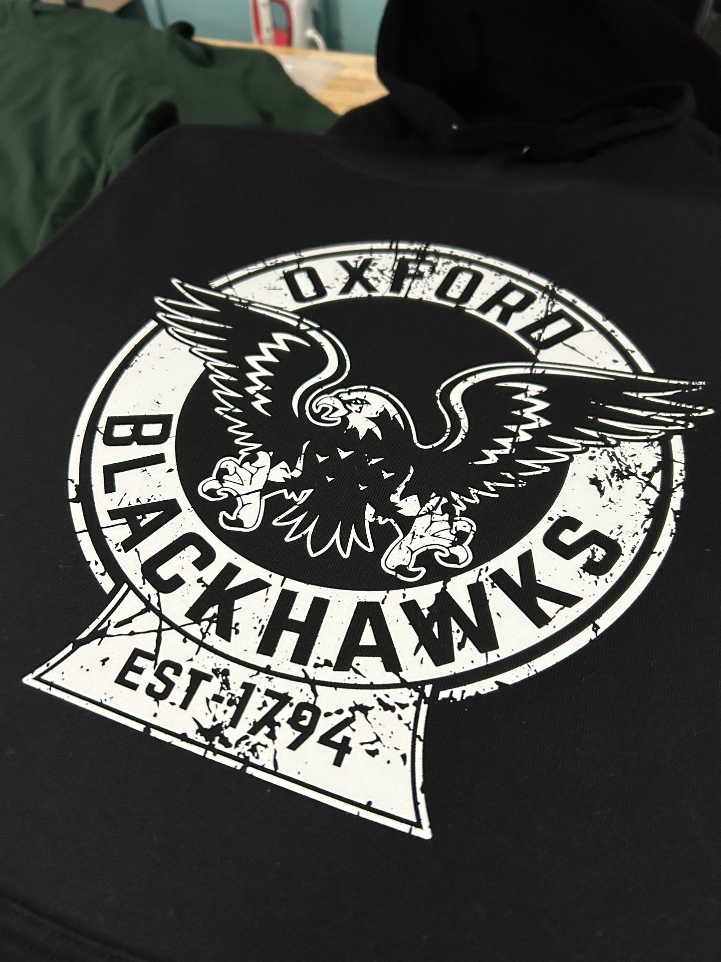 Vintage Oxford Blackhawks logo hoodie