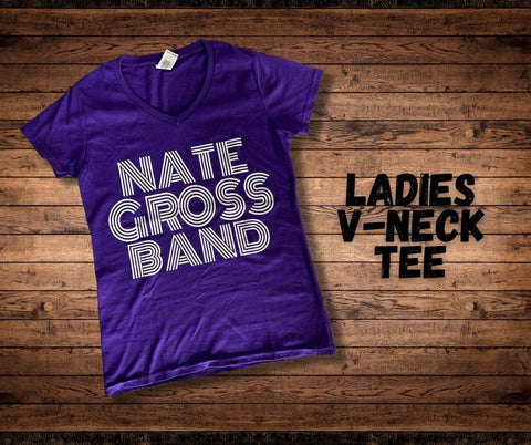 Nate Gross Band Line Logo Ladies V-Neck