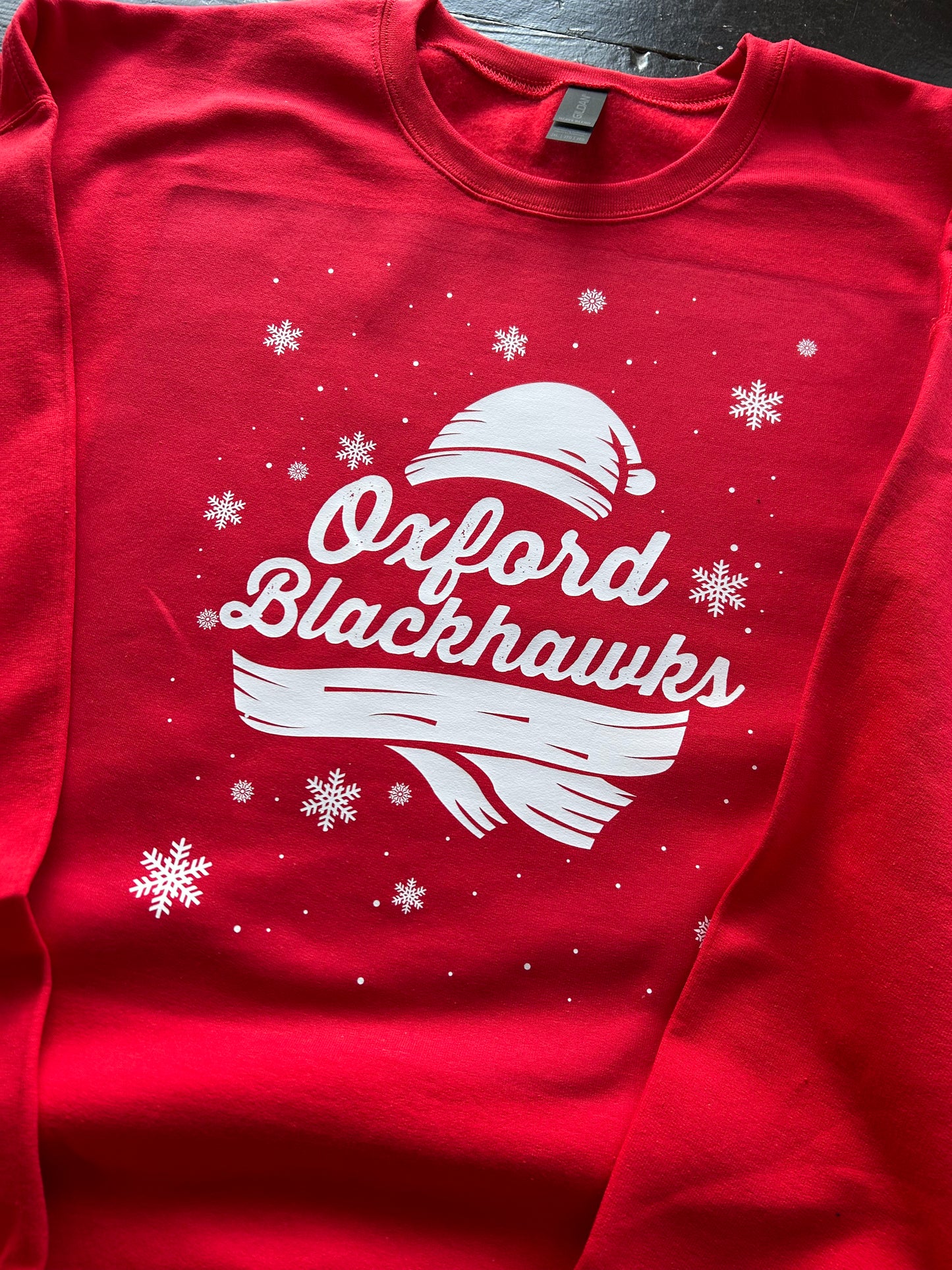 Oxford Blackhawks apparel Christmas sweater