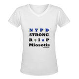 NYPD STRONG Miosotis Women's Deep V-neck T-shirt