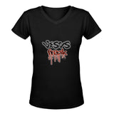 Jesus Freak Classic Woman's V-Neck T-Shirt Dark