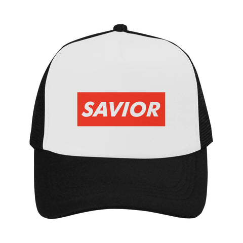 Savior - supreme style logo Trucker hat