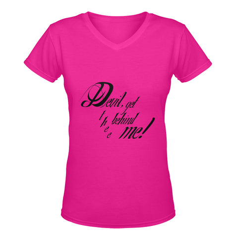 Devil get thee behind me ! classic women's v-neck tshirt